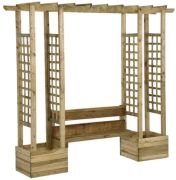 vidaXL Garten-Pergola mit Bank Pflanzkübeln (318565) vidaXL Garten-Pergola mit Bank Pflanzkübeln (318565)