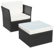 vidaXL Gartensessel mit Fußhocker (41981)