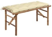 vidaXL Klappbare Gartenbank mit Auflage Bambus 118 cm vidaXL Klappbare Gartenbank mit Auflage Bambus 118 cm