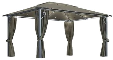 vidaXL Pavillon mit Vorhängen & LED-Lichterkette (3070337)