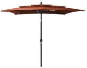 vidaXL Sonnenschirm mit Aluminium-Mast 3-lagig 2.5 x 2.5 m