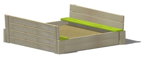 Wendi Toys Sandkasten inkl. Holzabdeckung und Sitzflächen
