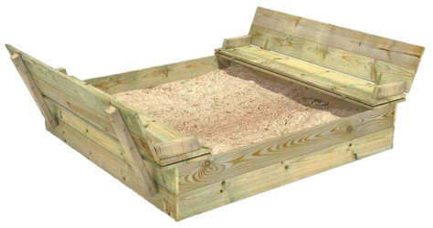 Wickey Sandkasten Flippey mit Klappdeckel 150 x 165 cm